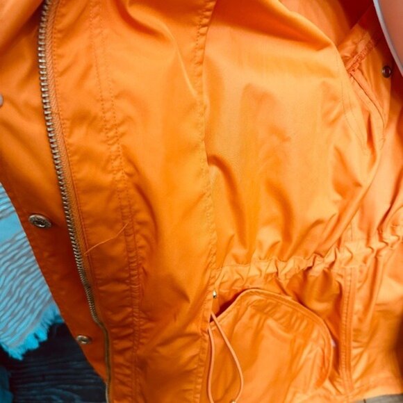 Lauren by Ralph Lauren Autum Orange Hooded Rain/Windbreaker Light Jacket Sz M - Picture 9 of 9